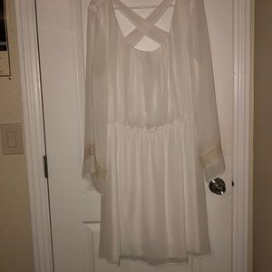 White bell sleeve dress